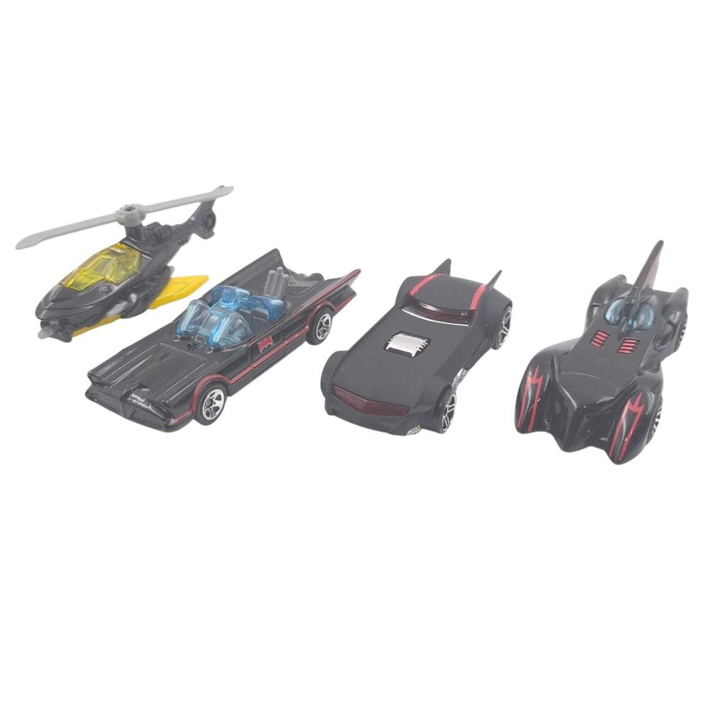 Hot Wheels Batman Batmobile Batcopter Diecast Vehicle Lot of 4 DC Comics